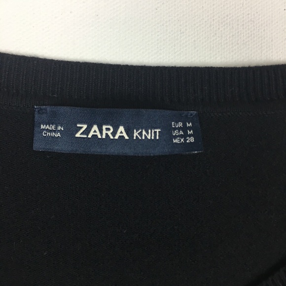 Zara Knit Black Cardigan with Pearls - Picture 3 of 5